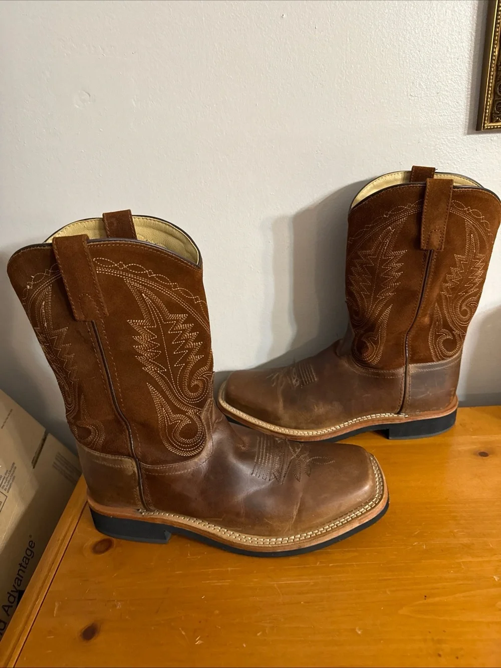 Smoky Mountain Boots Men’s Boonville Square Toe Leather Sz 10.5 Western Boots